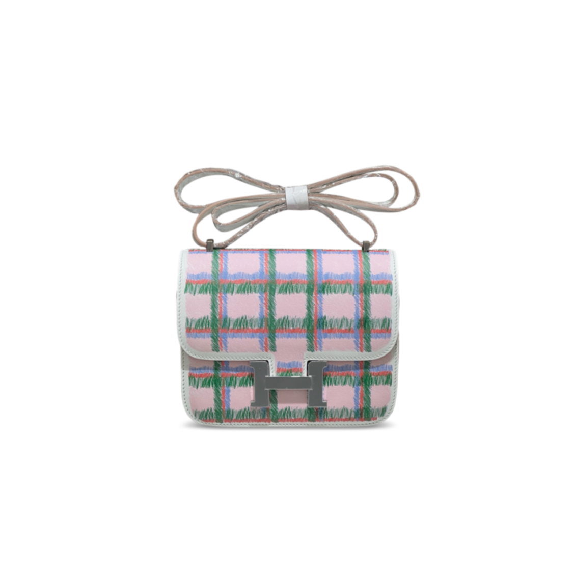 H**me5 constance 18 tartan mauve pale swift palladium hardware (18*15*4cm)